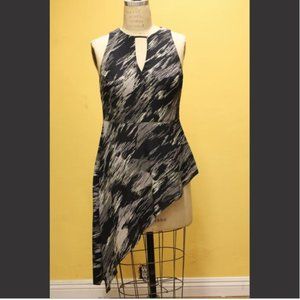 Elegant Asymmetric 100% Silk Grey Sleeveless Top 6